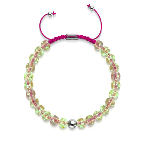 Rosewater x Magenta | Mini Firefly Glass Macrame Bracelet